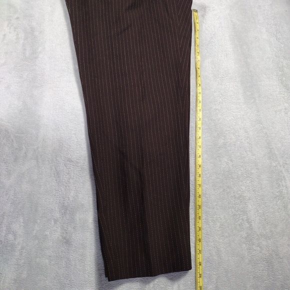 Striped Trousers Pants Women's Career Halter Brown Cream Size 12 Pant - Picture 13 of 14